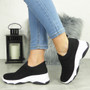 SUHA Black Sock Trainers Slip On Shoes 