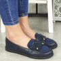 ABENA Navy Loafers Pumps Flats Shoes 