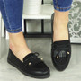  ABENA Black Loafers Pumps Flats Shoes 