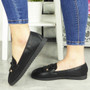  ABENA Black Loafers Pumps Flats Shoes 