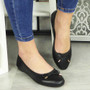 BUFFY Black Ballerina Flats Comfy Shoes 