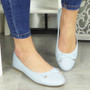  BUFFY Blue Ballerina Flats Comfy Shoes 