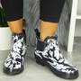 LEZLY Black White Snow Chelsea Rain Boots