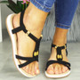 ZOLIE Black Strappy Elastic Summer Sandals  