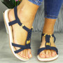 ZOLIE Navy Strappy Elastic Summer Sandals  