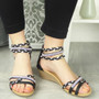 SHY Black Summer Diamante Strappy Sandals 