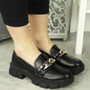 CORALINE Black Loafers Heel Comfy Slip Shoes