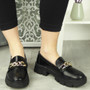 CORALINE Black Loafers Heel Comfy Slip Shoes