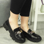 CORALINE Black Loafers Heel Comfy Slip Shoes
