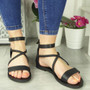 KELCI Black Gladiators Sandals Strappy Shoes  