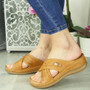 SELENA Camel Mules Summer Sliders Shoes  