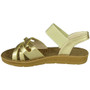 BEATRIX Gold Summer Open Toes Flat Elastic Sandals