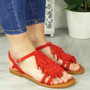 EZLYNN Red Flat Tassle  Comfy Shoes