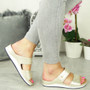 LEONELA Gold Light Weight Comfy Cushioned Sandals