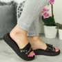 MYCAH Black Sliders Beach  Mules Shoes 