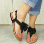 ZITA  Black Summer Buckle Bling  Sandals 