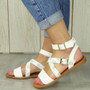 LYLIA White Summer Ankle Strap Sandals 