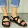 NILANI Black Flatform Strappy Buckle Sandals 
