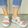 NILANI Blue Flatform Strappy Buckle Sandals 