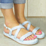 NILANI Blue Flatform Strappy Buckle Sandals 