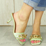 OSHEA Green High Heel Party Chain Sandals