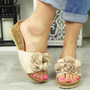 ROXI Beige Mules Sliders Wedge Shoes 