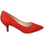 URVI Red Court Pointed Kitten Heel Shoes