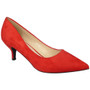 URVI Red Court Pointed Kitten Heel Shoes