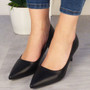 KATARINA Black Pointed Casual Stiletto Heels 