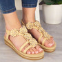 SALEM Beige Elastic Strappy Comfy Soft Sole Sandals