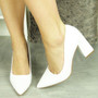 ATIYA White Court Block Heel Office Shoes 
