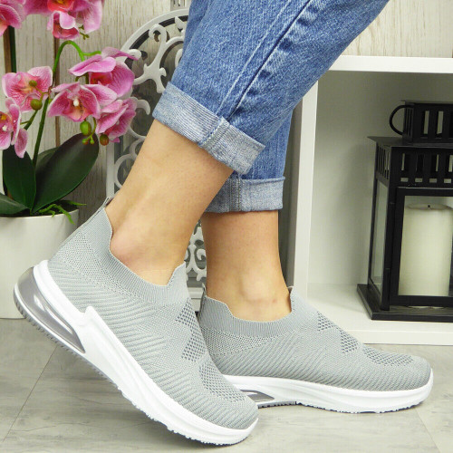 NATASCHA Grey Sock Plimsole Shoes