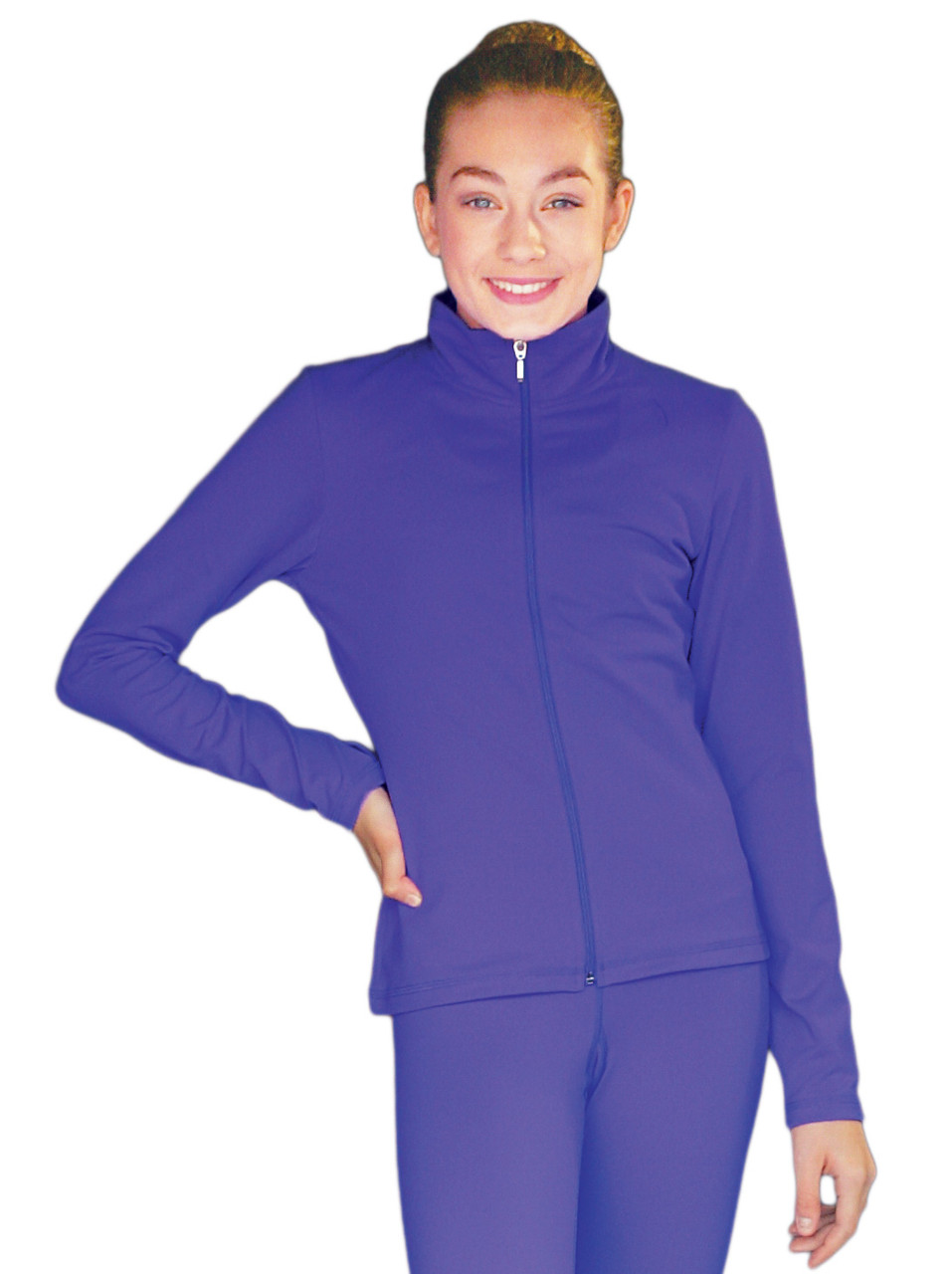 ChloeNoel JS735 Elite Color Contrast Jacket w/ Pockets & Thumb Holes &  Swarovski Crystal Design