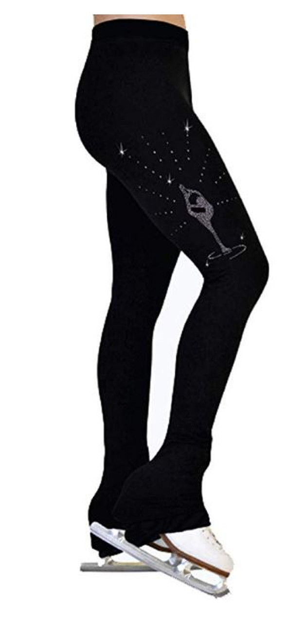 Chloe Noel Fleece Lined Skating Pants with Crystal Skate Embellishment