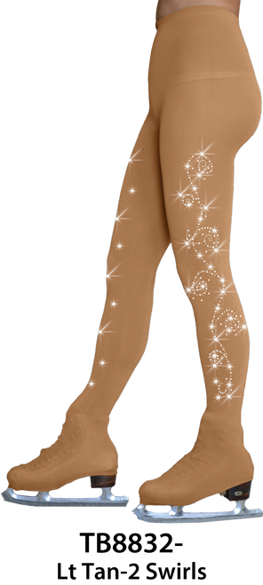 Chloe Noel Ice Skating Footed Tights - TF8830 - Light Tan Matte Figure  Skating