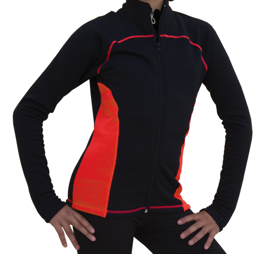 ChloeNoel JT92 Raglan Sleeves Fitted Figure Skating Jacket with Pockets & Thumb Holes 2nd view