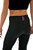P622F All Black 3" Waist Band Light Weight Fleece Figure Skating Pants with Swarovski Crystal Blocks