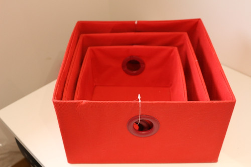 Lot de 3 paniers rouge