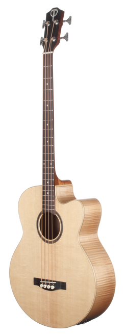 Teton STB130FMCENT Acoustic Bass. Solid Spruce Top, Flamed Maple Back/Sides, Fishman Sonitone, Gloss, Natural