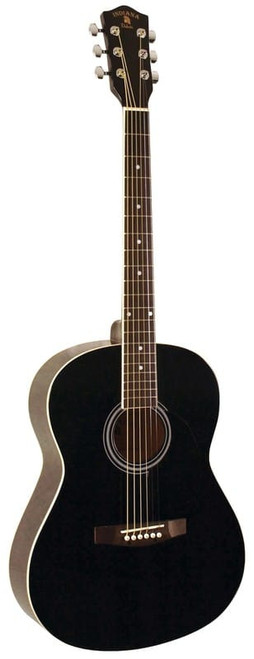 Indiana IDA-BK Dakota Guitar, Black Gloss Finish Spruce Top, Mahogany Back & Sides, Blackwood Fingerboard