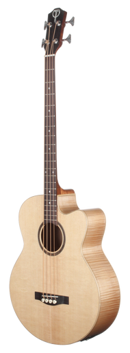Teton STB130FMCENT Acoustic Bass. Solid Spruce Top, Flamed Maple Back/Sides, Fishman Sonitone, Gloss, Natural