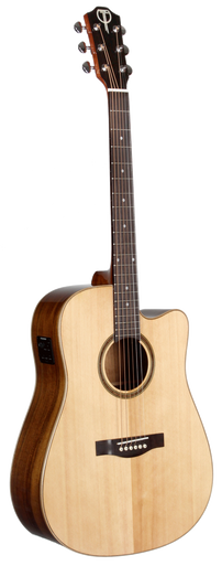 Teton STS110CENT  Acoustic Dreadnought. Solid Spruce Top, Ovangkol Back/Sides, Fishman Sonitone, Gloss, Natural