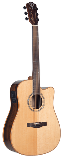 Teton STS160ZICENT Acoustic Dreadnought. Solid Spruce Top, Ziricote Back/Sides, Fishman Flex, Gloss, Natural