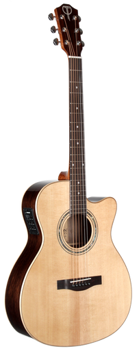 Teton STG180CENT Teton Acoustic Grand Concert. Solid Spruce Top, Ebony Back/Sides, Fishman Flex, Armrest, Gloss, Natural