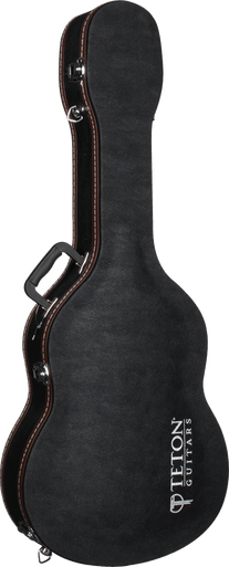 Teton TAF-3 Hardshell Classical Guitar Case With Silver Teton Logo and Brown Leather Binding Fits Classical and Grand Concert Guitars