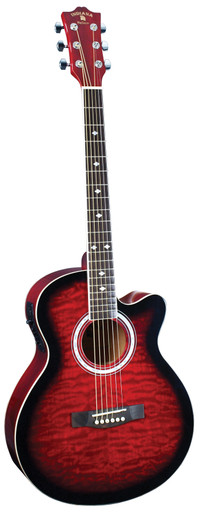 Indiana MAD-QTRD Madison Elite Guitar, Quilt Red Spruce Top, Mahogany Back & Sides