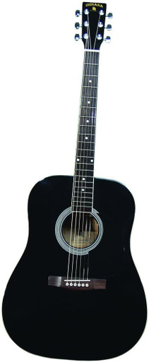 Indiana S-SCOUT-BK Scout Series Guitar, Black Gloss Finish Spruce Top, Mahogany Back & Sides, Blackwood Fingerboard