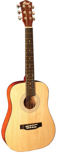 Indiana I-34-N Runt Series Guitar, Natural Gloss Finish, 3/4 Size Spruce Top, Basswood Back & Sides, 34â€