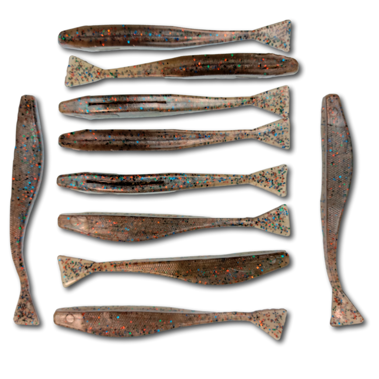 So Good Baits 5" Hand Poured "Delta Tail Shad" Soft Plastic Bait