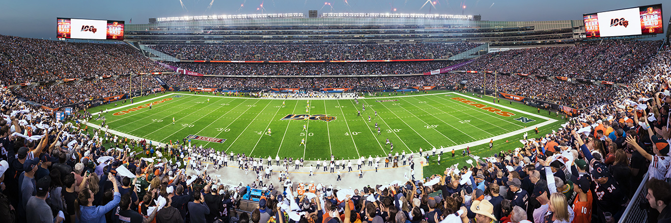 Chicago Bears 100 Seasons Oversized Panorama - Soldier Field